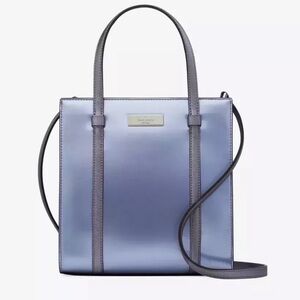 Kate Spade NWT Metallic Purple Modern Design Tote Bag With Crossbody Strap
